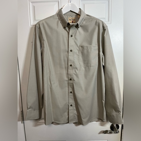 RedHead Men's Casual Cotton Button Down Shirt - Beige - Picture 1 of 5